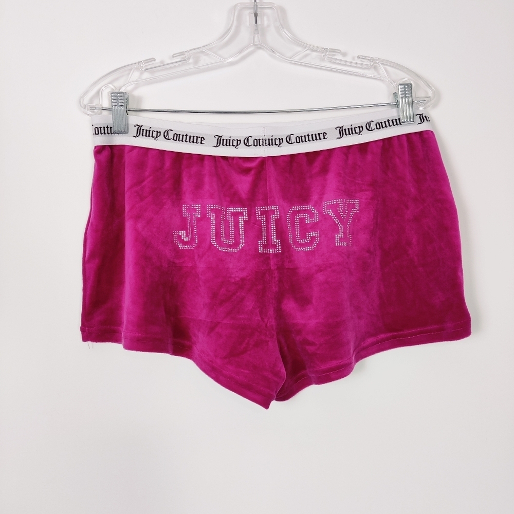 Juicy Couture Women's Pink Velvet Shirt Size Large Embellished Y2K Barbiecore